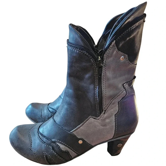 Dkode Women's Boho Leather Vintage Style Zippered Retro Ankle Boots Size EU 38. - Picture 2 of 15